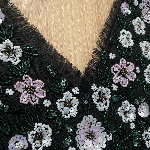 Adrianna Papell Black and White Floral Maxi Dress - Picture 4 of 9